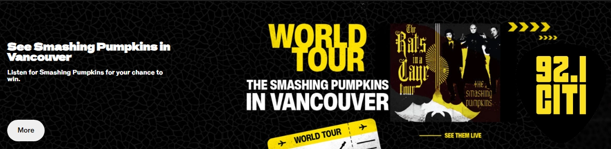 World Tour - Smashing Pumpkins In Vancouver - 92.1 CITI FM – Winnipeg