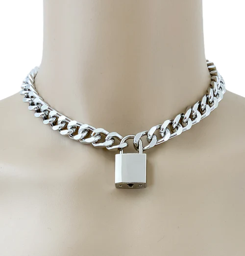 Lock And Key Diamond Cut Chain Pendant Necklace