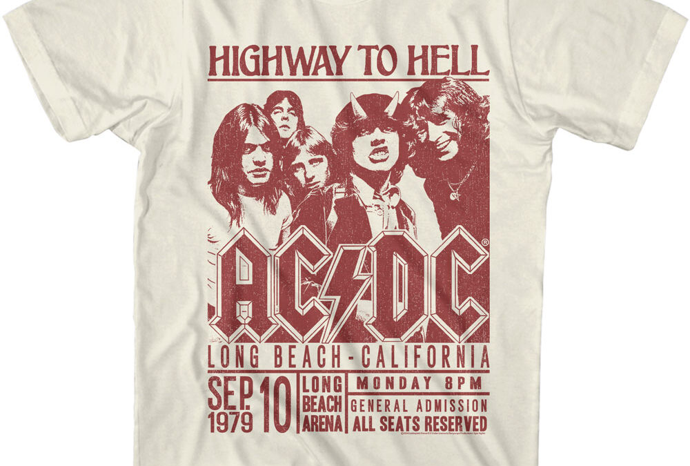 AC/DCHighway To Hell Long Beach CAT-Shirt NaturalTSACDC135