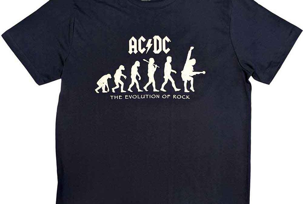 AC/DCEvolution of Rock65/30 Cotton/PolyT-Shirt NavyTSACDC145