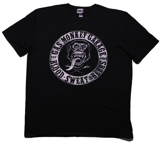 thumbnail interactive-video image 1 of Gas Monkey Garage Inspired Blood Sweat Beers T-Shirt – Gildan, Black, Sizes S-5XL 1 of 3