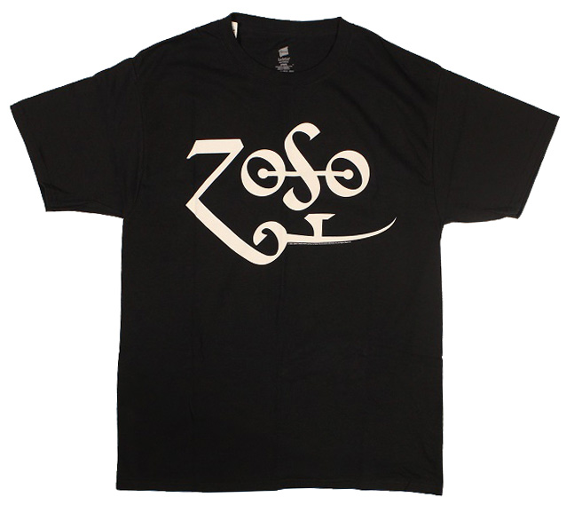 Led ZeppelinWhite Zoso LogoBlackTSLEDZEP058