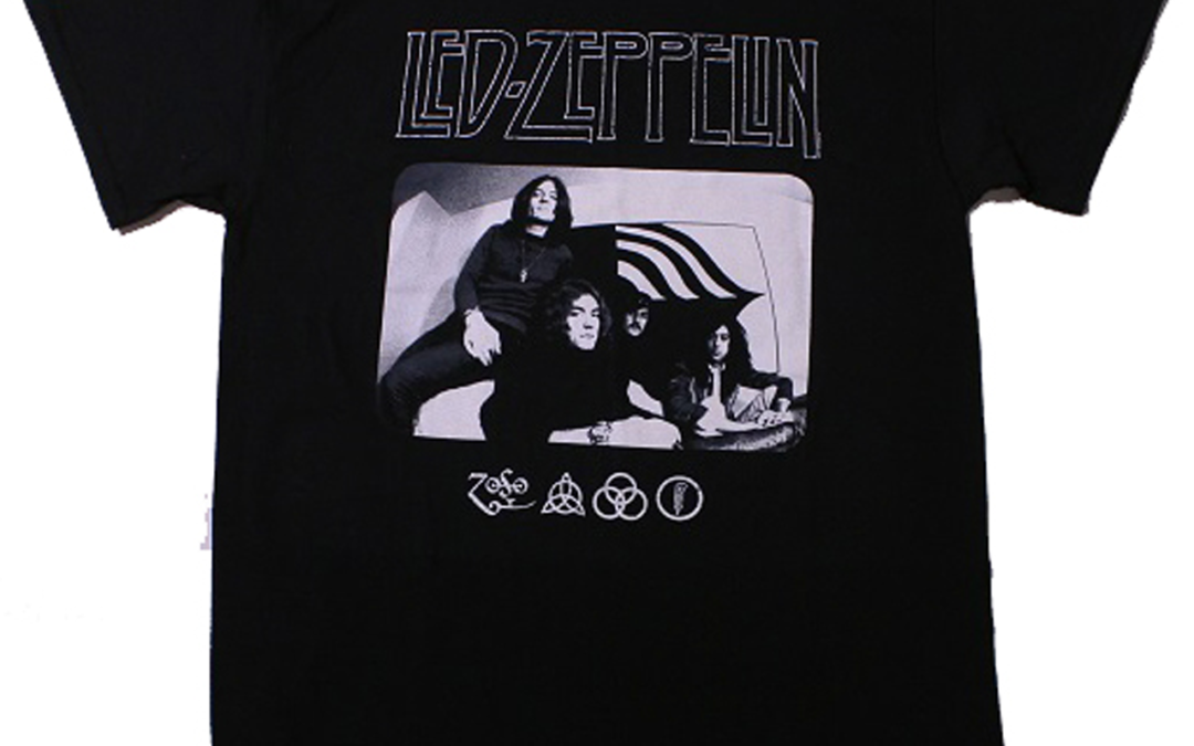 Led ZeppelinLogo And Photo (Import)T-Shirt BlackTSLEDZEP106