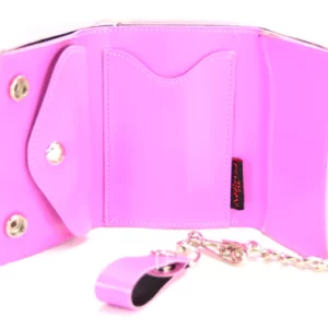 PLAIN LEATHER TRIFOLD WALLET PINK